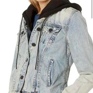 Blank NYC Denim Jacket with Hood streetwear skater grunge designer